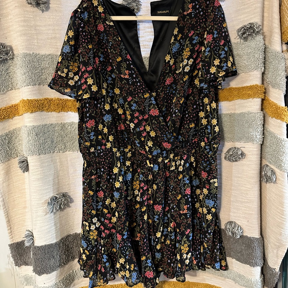 Sugarlips Floral Romper - Women’s 2X
